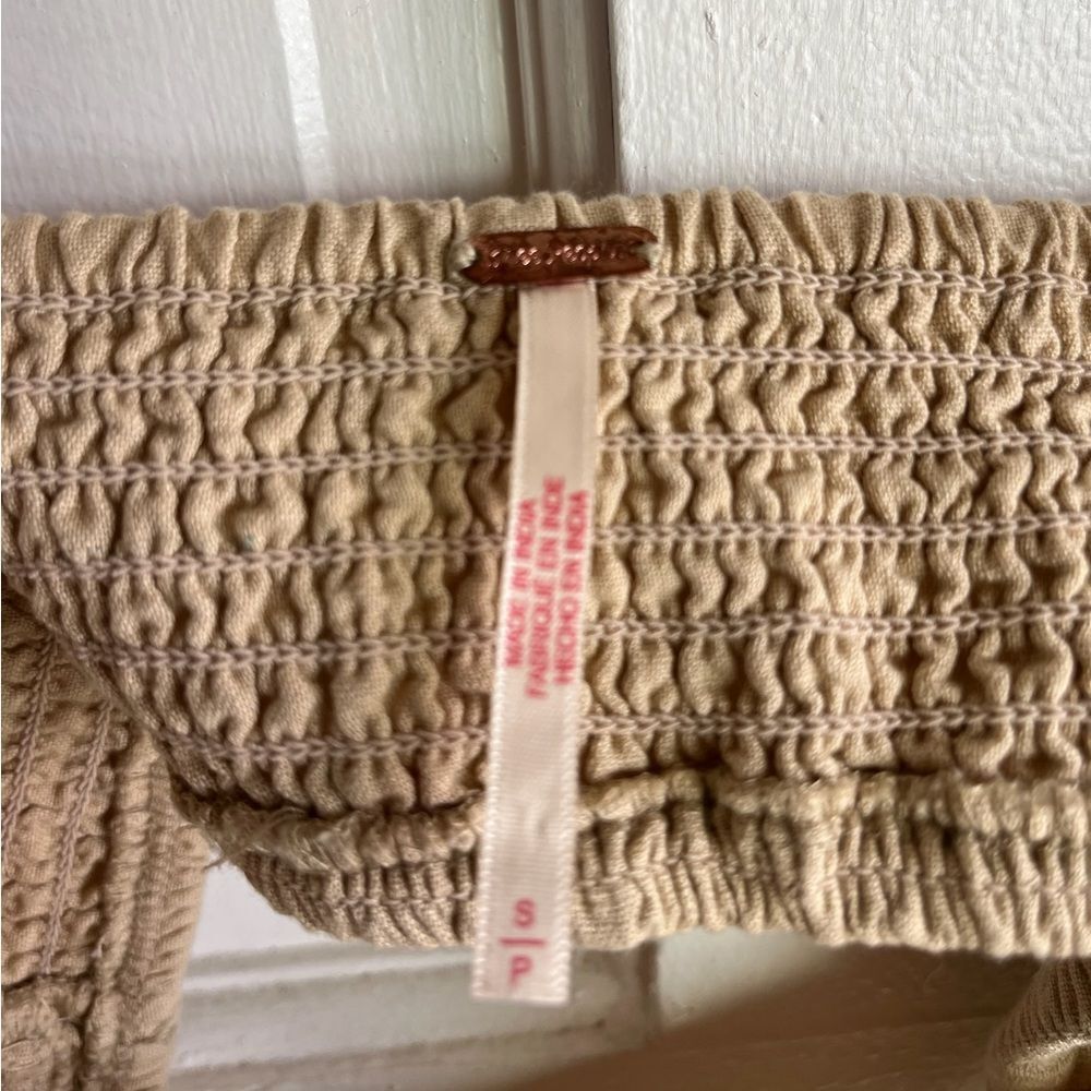 New free people endless summer cross of sunlight tan cut out sleeved mini dress - Picture 4 of 5